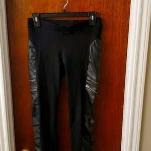 bebe legging with faux leather